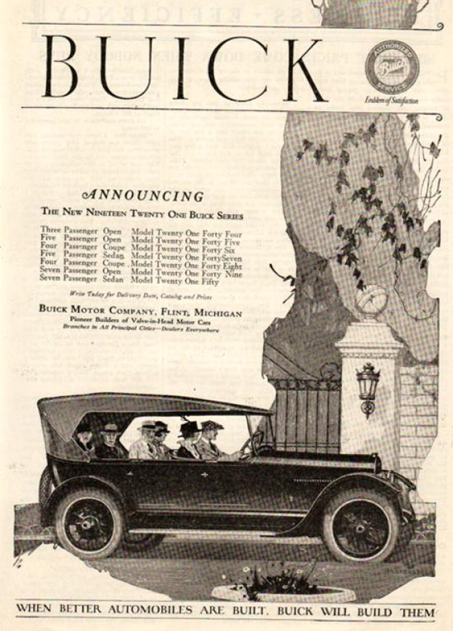 1921 Buick Auto Advertising